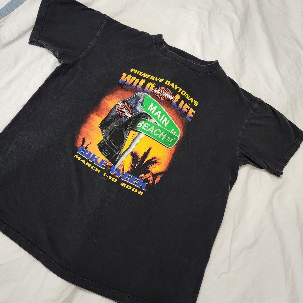 Harley Davidson Bike Week 2002 Daytona T Shirt Vintage Main St Beach St Size XL